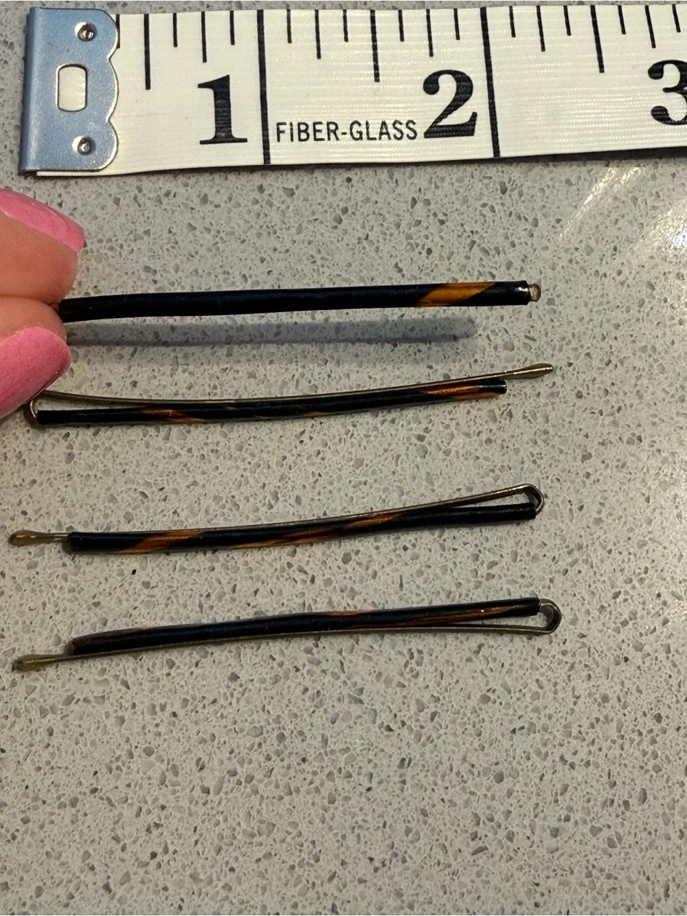 4 Tortoiseshell Bobby Pins - Black with Amber Highlights